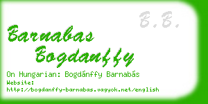 barnabas bogdanffy business card
